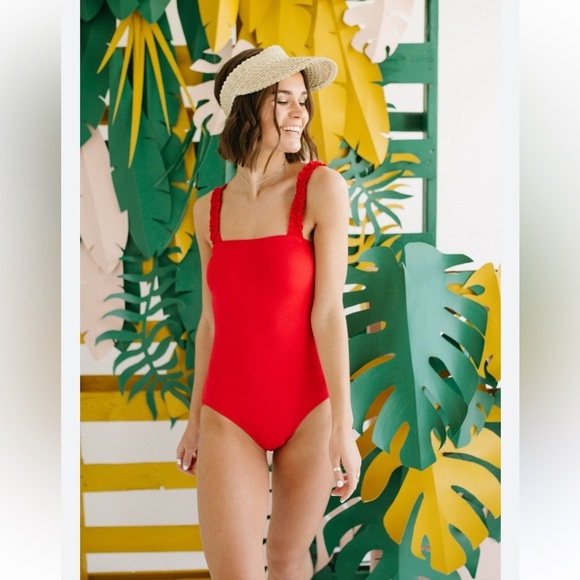 Kate Spade Womens Cabana Mini French Ruffle
Square-neck One-piece Swimsuit Small - Picture 1 of 11